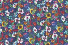 Multi coloured flowers on dark blue
