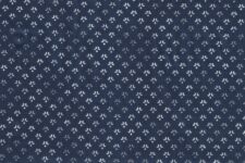 White shapes on blue