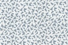 Blue and black floral on white