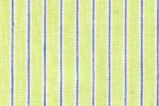 Blue and white stripes on green - linen