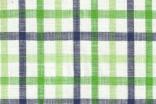Large navy and light green checks - linen