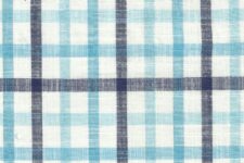 Large navy and light blue checks - linen
