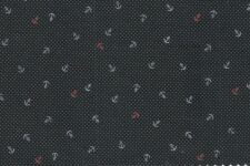 Red and white anchors on black