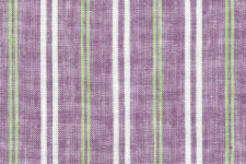 Green and white stripes on purple - linen