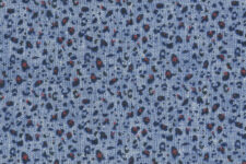 Navy leopard on blue - linen