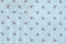 Dotted paisleys on blue herringbone